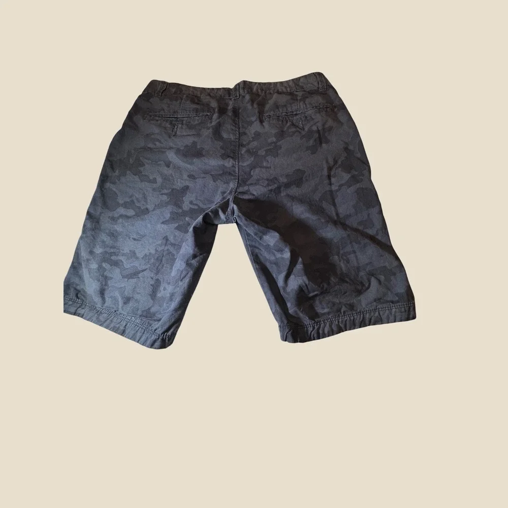 Buffalo David Bitton Empire Regular Camo Shorts Mens 32 Charcoal Grey Chino